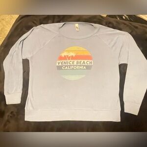 Vintage venice beach long sleeved casual T. Light grayish blue color. Size M
